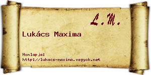 Lukács Maxima névjegykártya